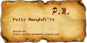 Peltz Menyhért névjegykártya